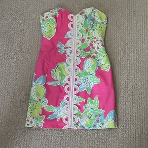 WORN ONCE. Lily Pulitzer strapless dress size 2